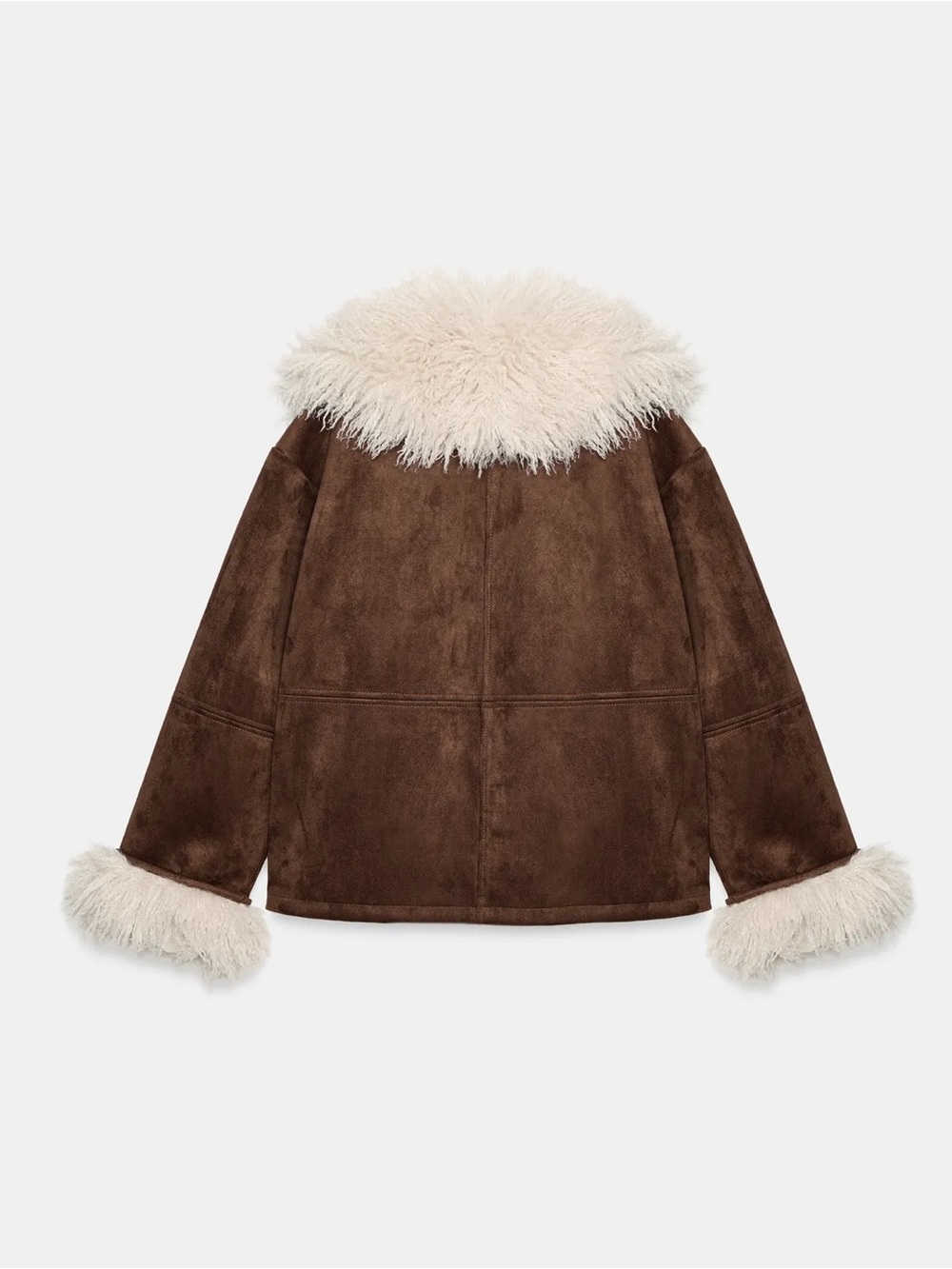 Zara DOUBLE-FACED FAUX FUR JACKET - Picture 6 of 7
